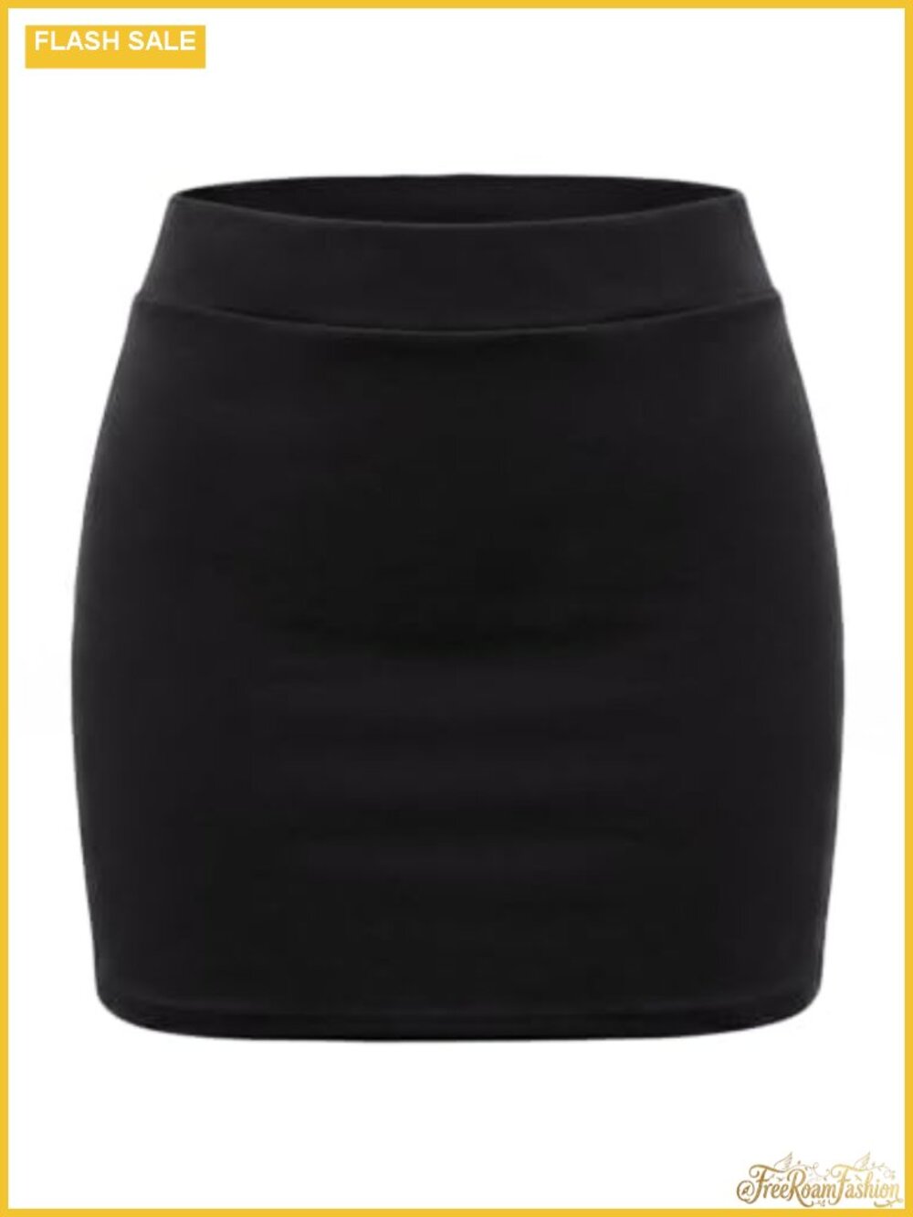 Nylon Ponte Mini Skirt with Built-In Shorts Stretch Pencil